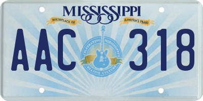 MS license plate AAC318