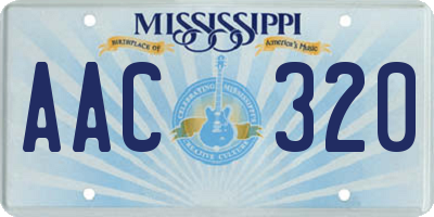 MS license plate AAC320