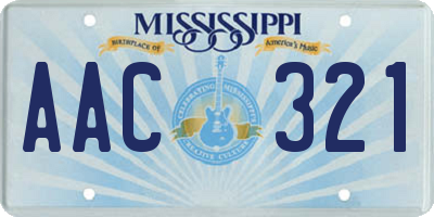 MS license plate AAC321