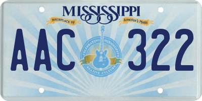 MS license plate AAC322