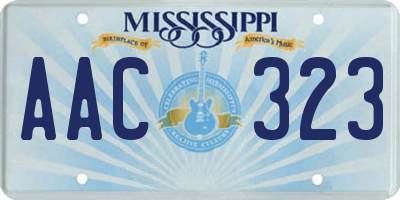 MS license plate AAC323