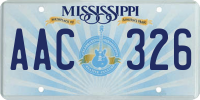 MS license plate AAC326