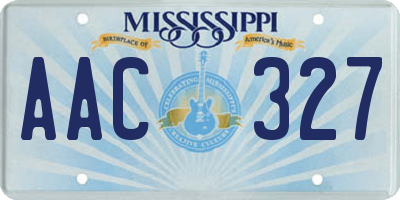 MS license plate AAC327