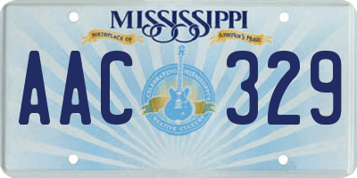 MS license plate AAC329