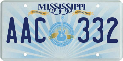 MS license plate AAC332