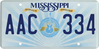 MS license plate AAC334