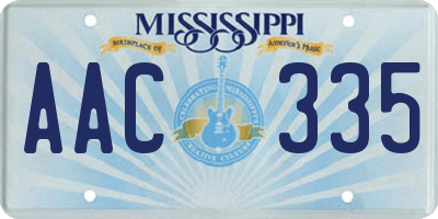 MS license plate AAC335