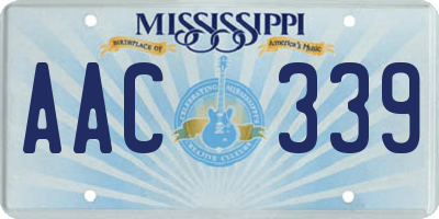 MS license plate AAC339