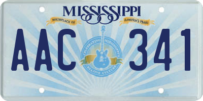 MS license plate AAC341