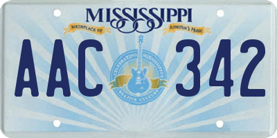 MS license plate AAC342