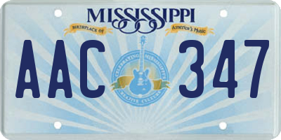 MS license plate AAC347