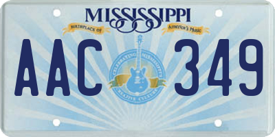 MS license plate AAC349