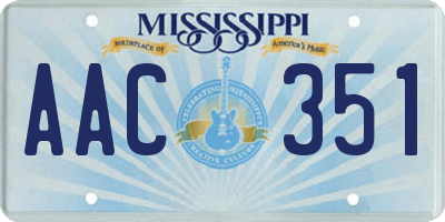 MS license plate AAC351