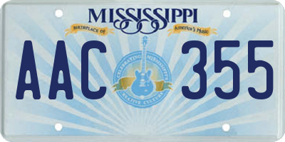 MS license plate AAC355