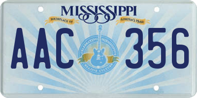 MS license plate AAC356
