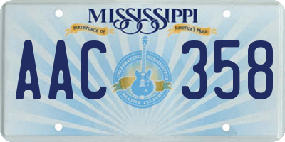 MS license plate AAC358