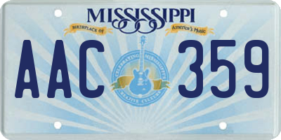 MS license plate AAC359