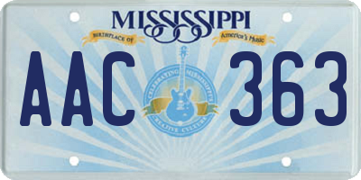 MS license plate AAC363