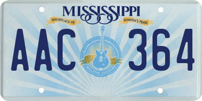 MS license plate AAC364