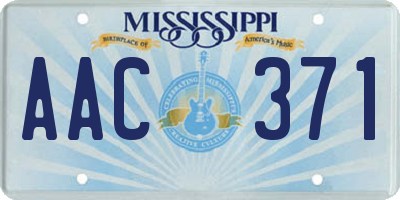 MS license plate AAC371