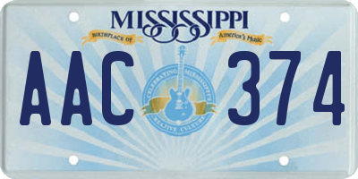 MS license plate AAC374