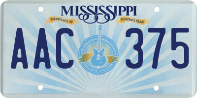 MS license plate AAC375