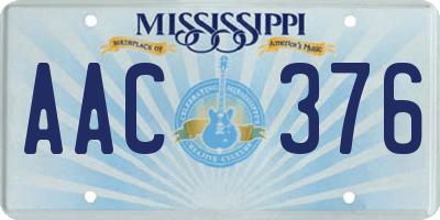 MS license plate AAC376