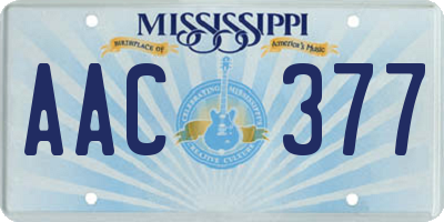 MS license plate AAC377