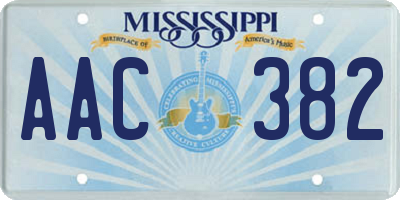 MS license plate AAC382