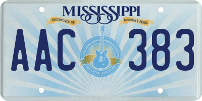 MS license plate AAC383