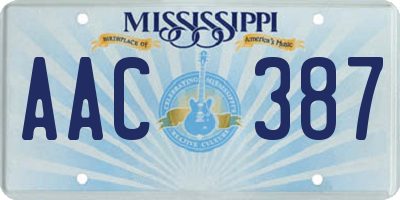 MS license plate AAC387