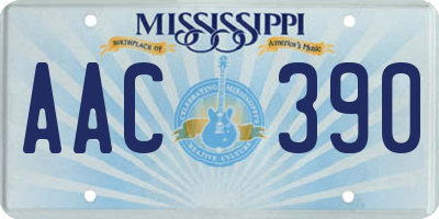 MS license plate AAC390