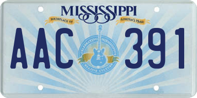 MS license plate AAC391