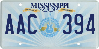 MS license plate AAC394