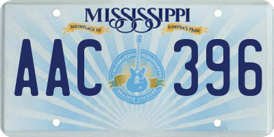 MS license plate AAC396