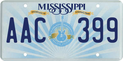 MS license plate AAC399