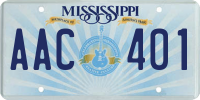 MS license plate AAC401