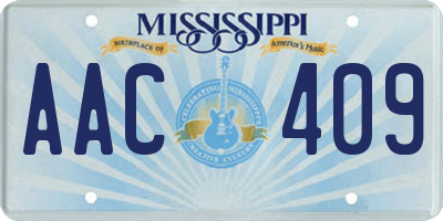 MS license plate AAC409