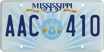 MS license plate AAC410