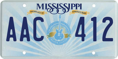 MS license plate AAC412