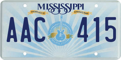 MS license plate AAC415