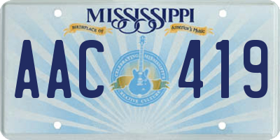 MS license plate AAC419