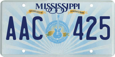 MS license plate AAC425