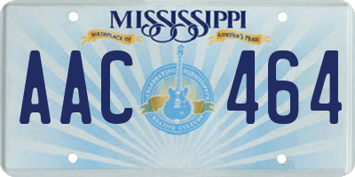 MS license plate AAC464