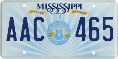 MS license plate AAC465