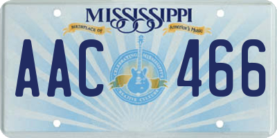 MS license plate AAC466