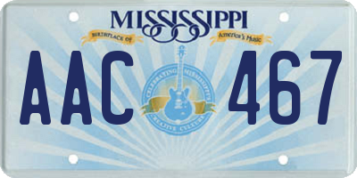 MS license plate AAC467