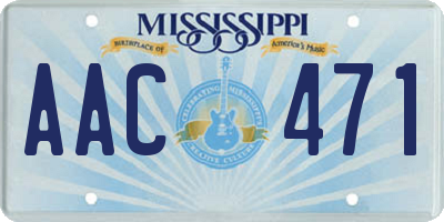 MS license plate AAC471