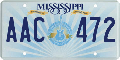 MS license plate AAC472