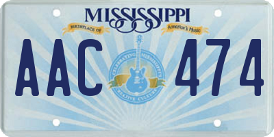 MS license plate AAC474